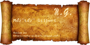 Máté Gilbert névjegykártya